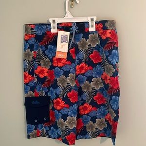 💕HP💕NWT! UV Skinz flowered board shorts w/ adjustable waist